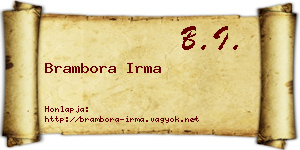 Brambora Irma névjegykártya